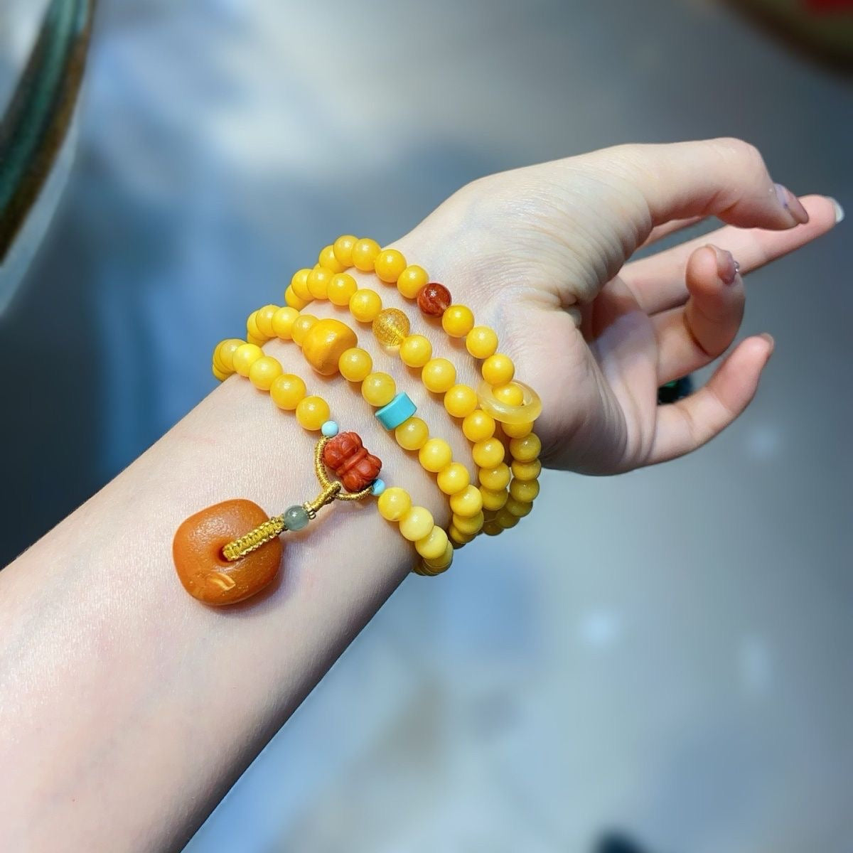 Old Material Beeswax Bracelet -【Attract Health & Wealth】