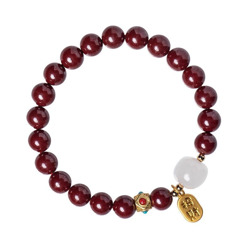 Pure Natural Cinnabar Bracelet -【Ward off Evil Spirits & Increase Aura】