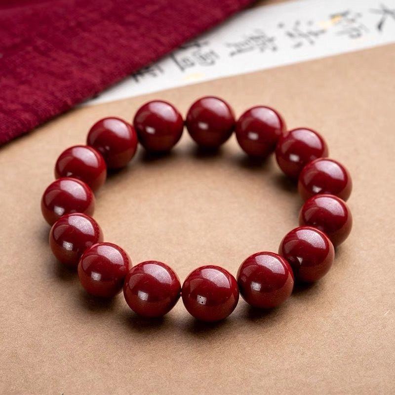 Pure Natural Cinnabar Bracelet -【Ward off Evil Spirits & Increase Aura】