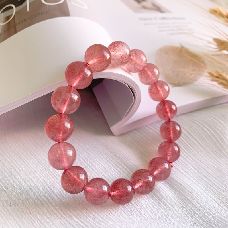 Pure Natural Strawberry Quartz Bracelet -【Attract Love & Fate】