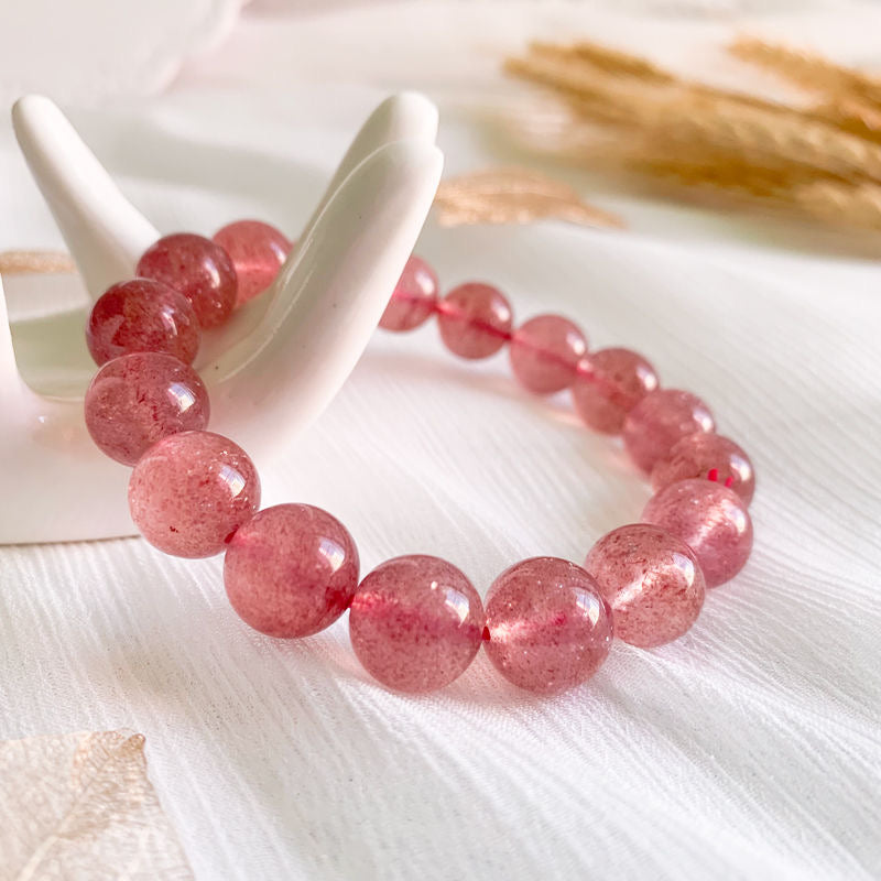 Pure Natural Strawberry Quartz Bracelet -【Attract Love & Fate】