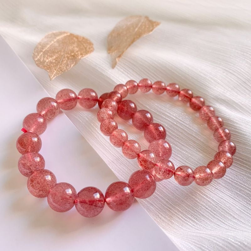 Pure Natural Strawberry Quartz Bracelet -【Attract Love & Fate】