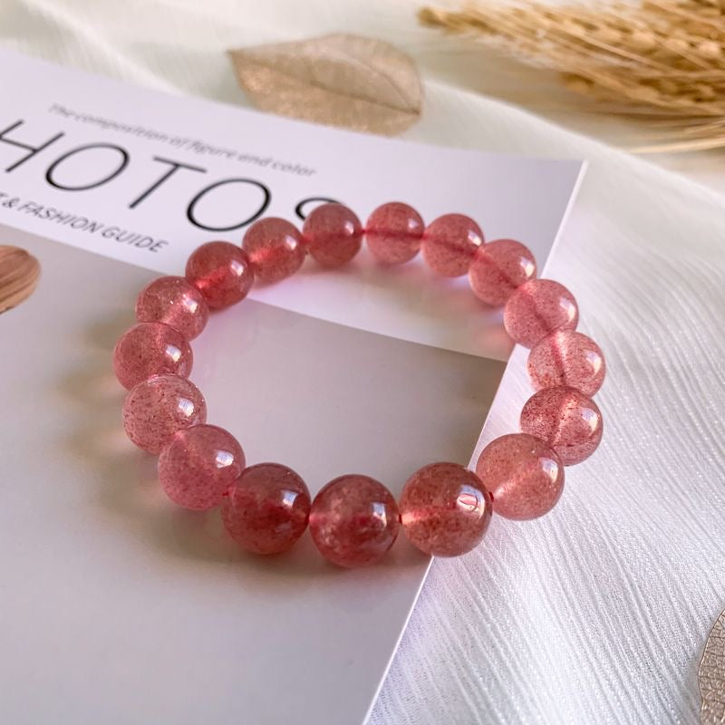 Pure Natural Strawberry Quartz Bracelet -【Attract Love & Fate】