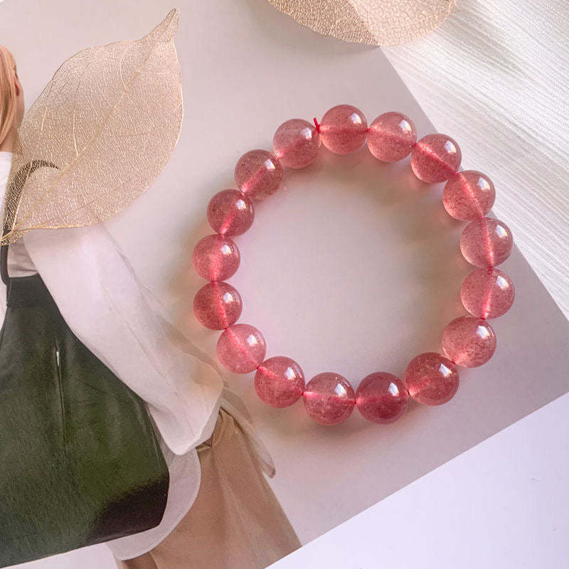 Pure Natural Strawberry Quartz Bracelet -【Attract Love & Fate】