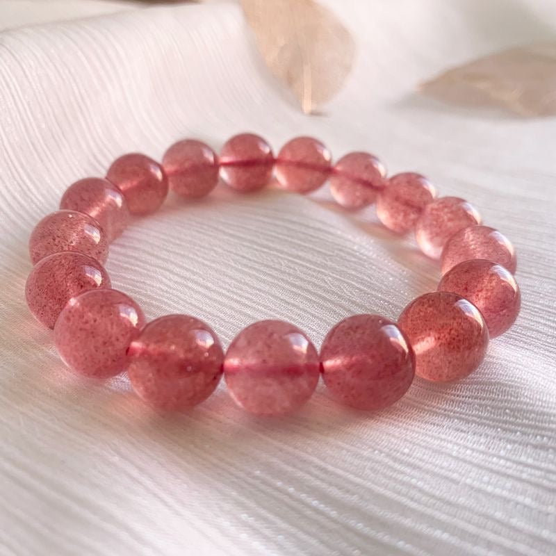 Pure Natural Strawberry Quartz Bracelet -【Attract Love & Fate】