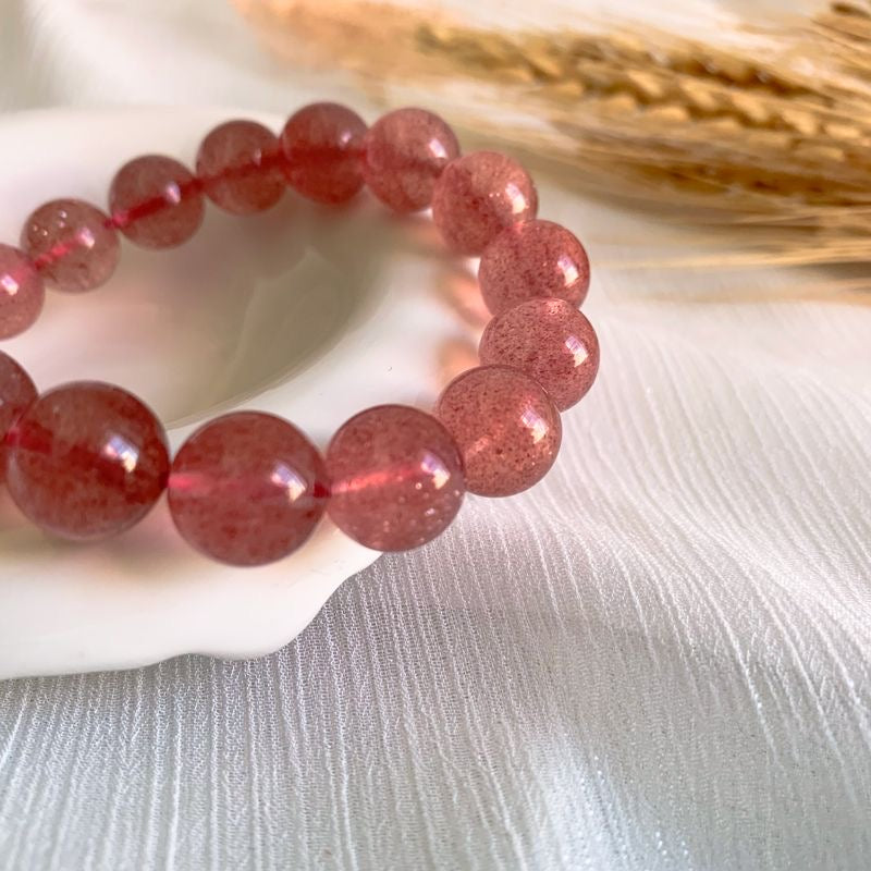 Pure Natural Strawberry Quartz Bracelet -【Attract Love & Fate】