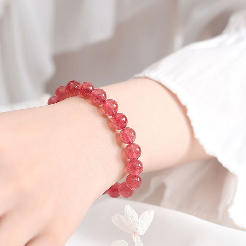 Pure Natural Strawberry Quartz Bracelet -【Attract Love & Fate】