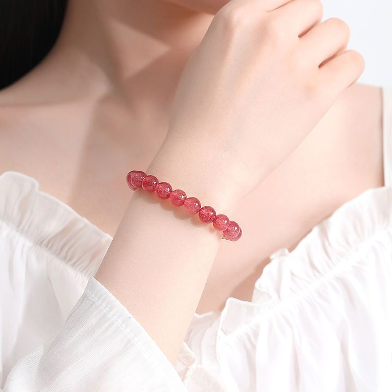 Pure Natural Strawberry Quartz Bracelet -【Attract Love & Fate】