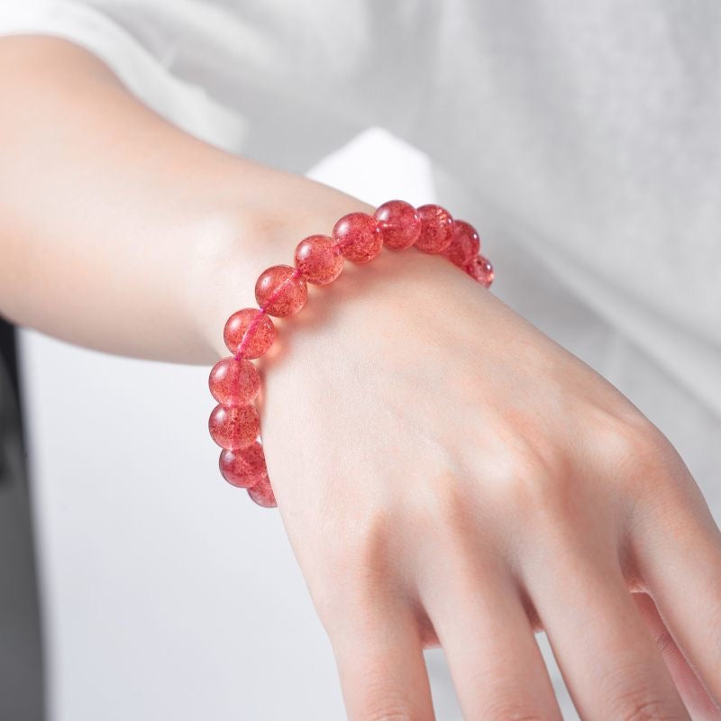 Pure Natural Strawberry Quartz Bracelet -【Attract Love & Fate】