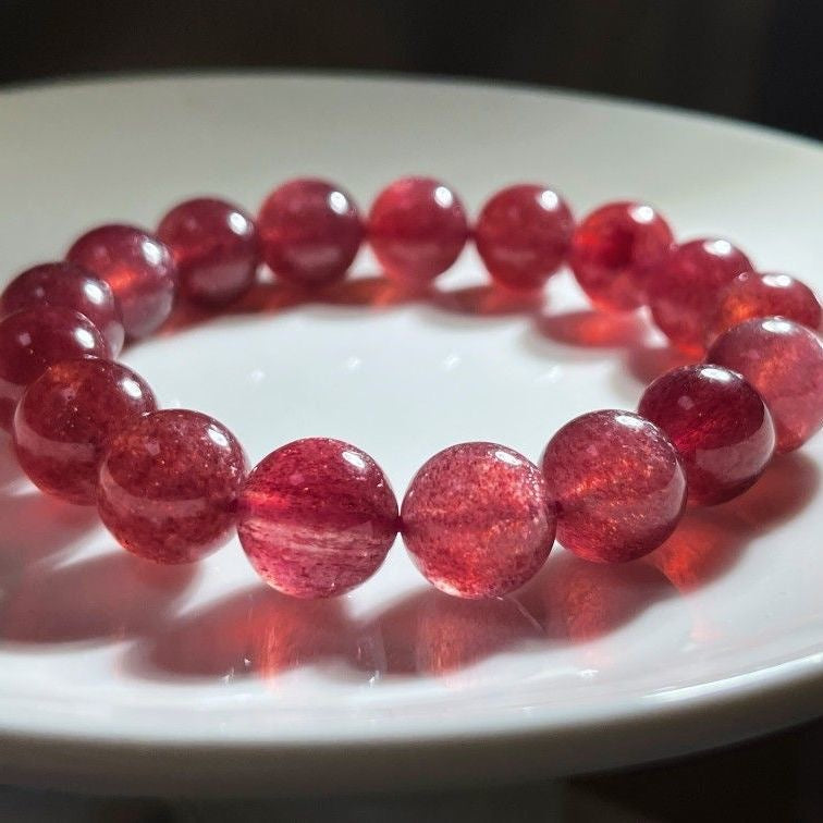 Pure Natural Strawberry Quartz Bracelet -【Attract Love & Fate】