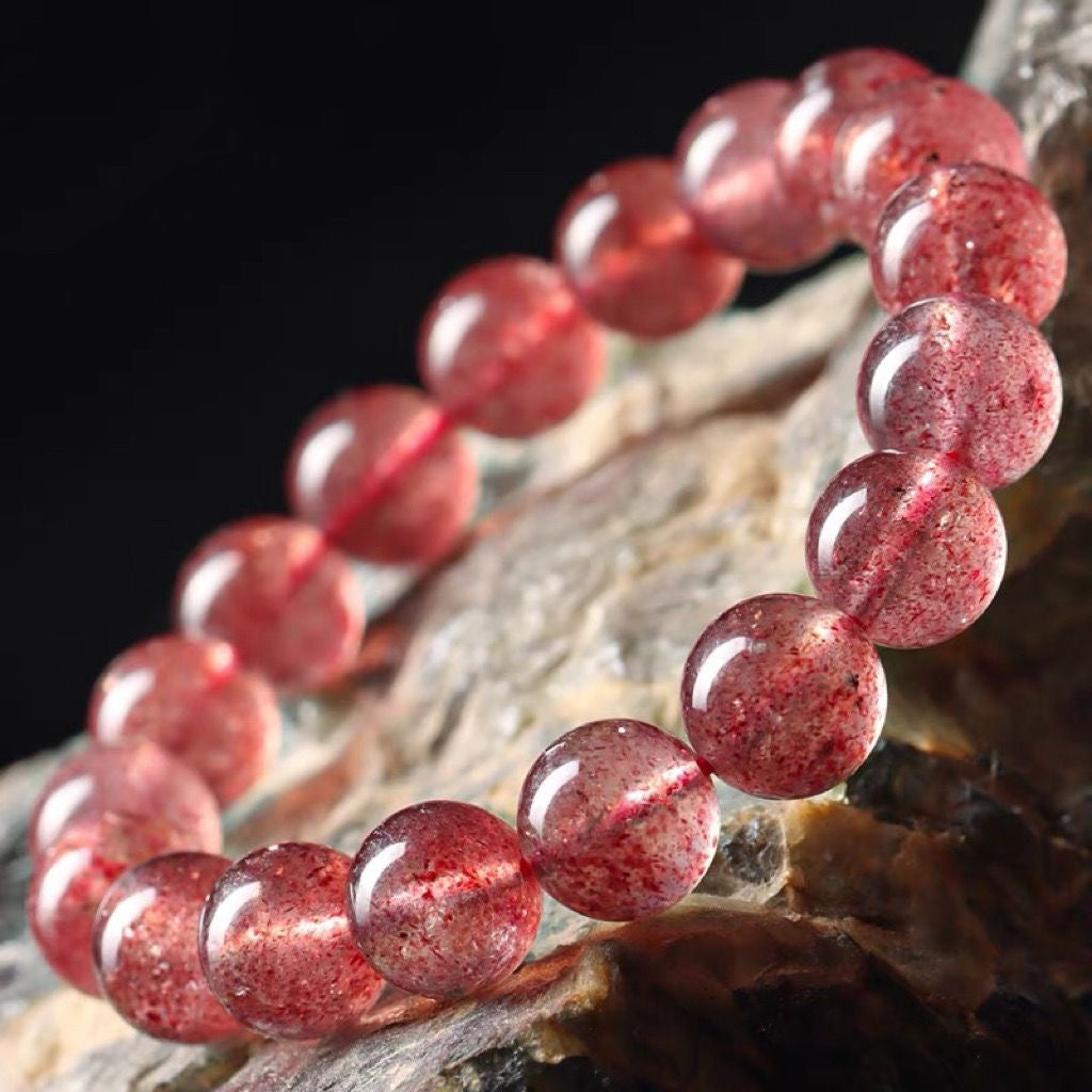 Pure Natural Strawberry Quartz Bracelet -【Attract Love & Fate】