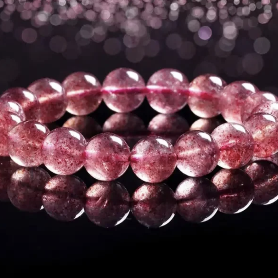 Pure Natural Strawberry Quartz Bracelet -【Attract Love & Fate】