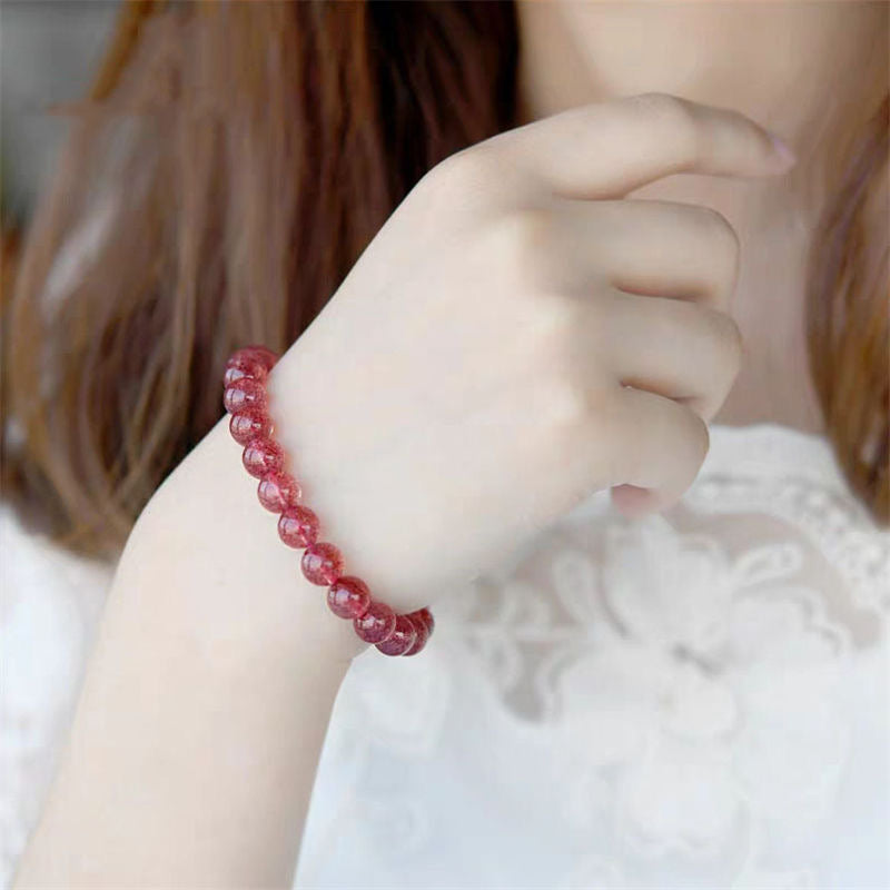 Pure Natural Strawberry Quartz Bracelet -【Attract Love & Fate】