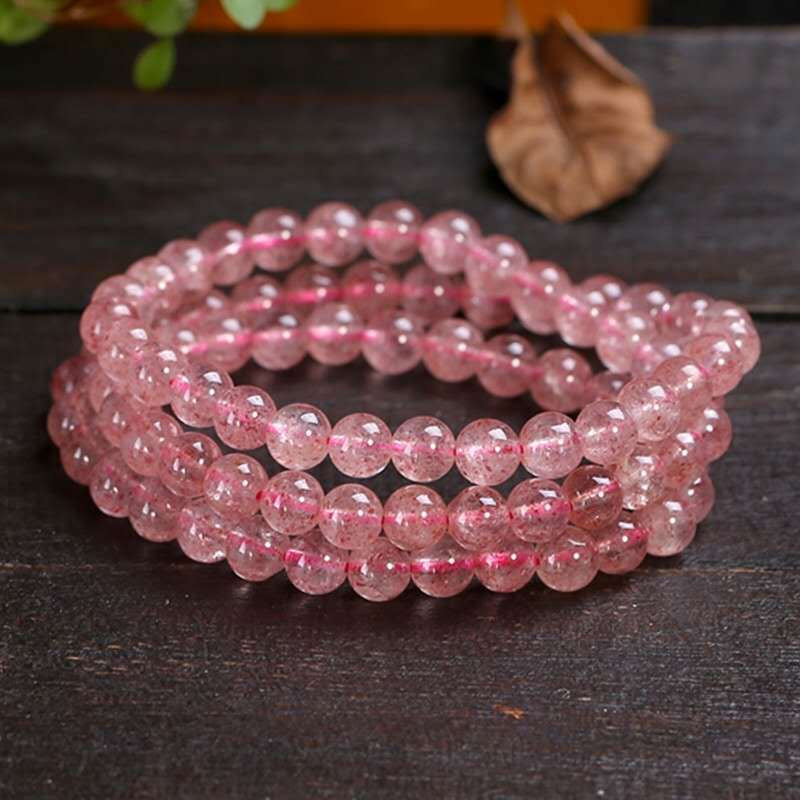 Pure Natural Strawberry Quartz Bracelet -【Attract Love & Fate】