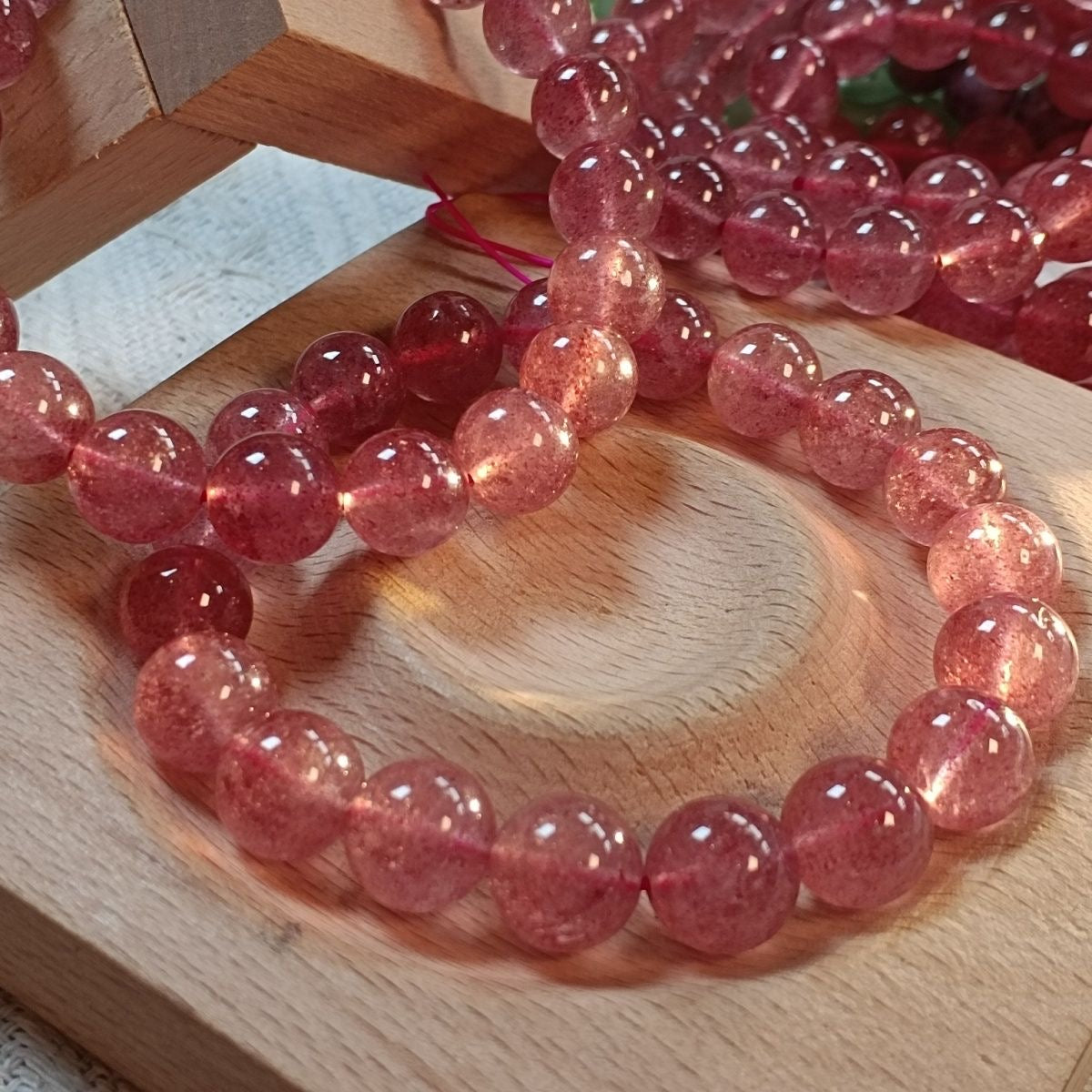 Pure Natural Strawberry Quartz Bracelet -【Attract Love & Fate】