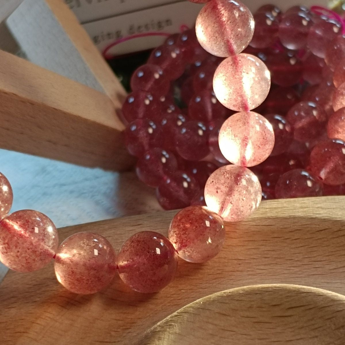 Pure Natural Strawberry Quartz Bracelet -【Attract Love & Fate】