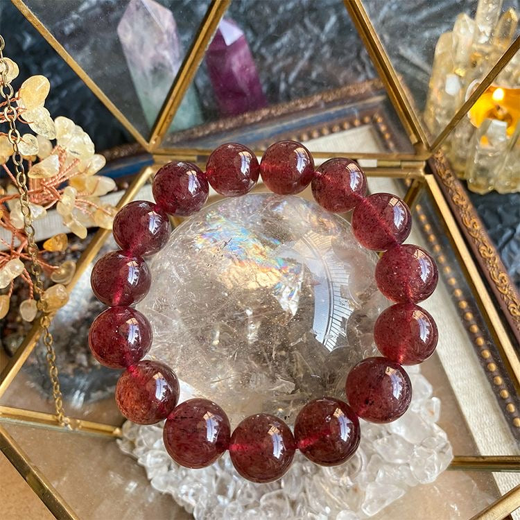 Pure Natural Strawberry Quartz Bracelet -【Attract Love & Fate】