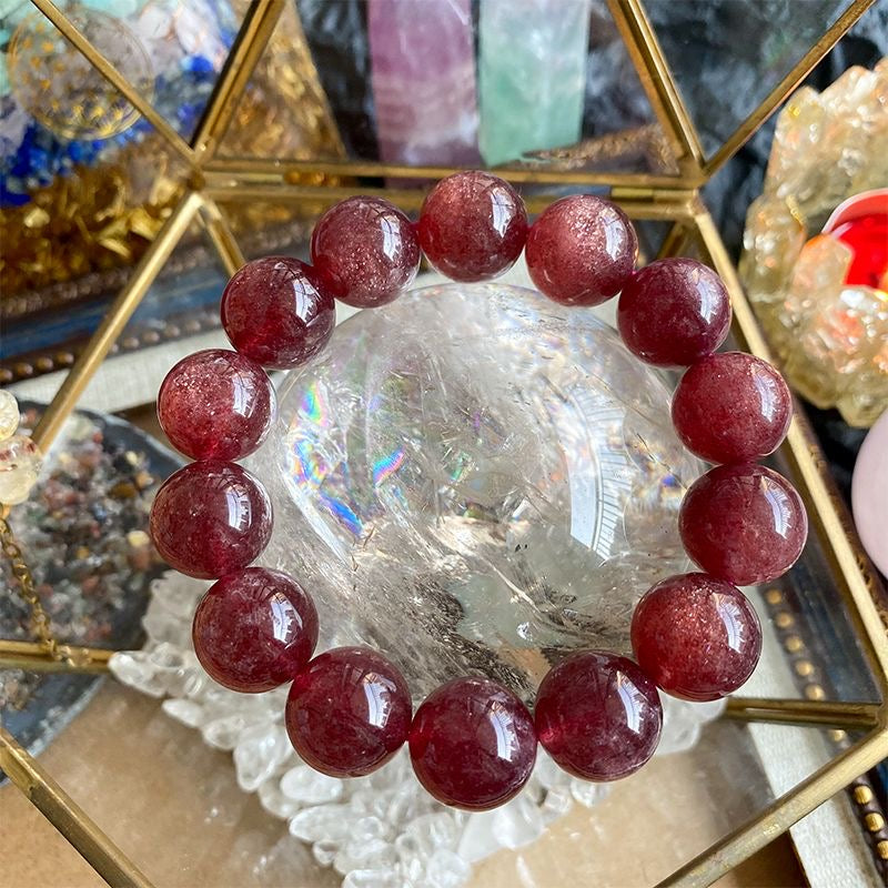 Pure Natural Strawberry Quartz Bracelet -【Attract Love & Fate】