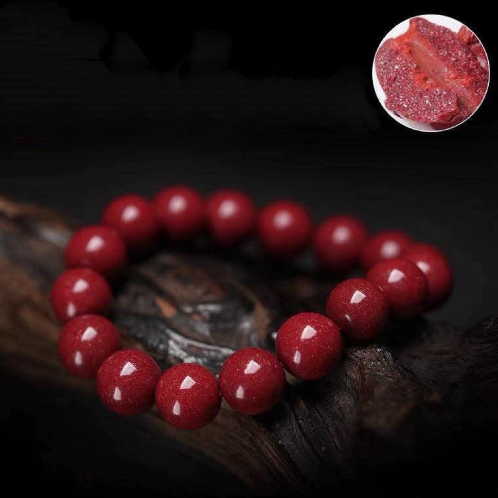 Pure Natural Cinnabar Bracelet -【Ward off Evil Spirits & Increase Aura】