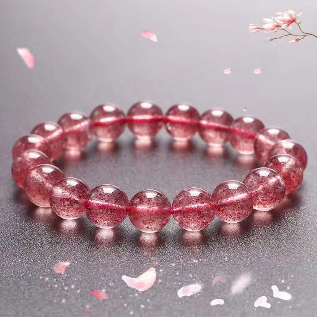 Pure Natural Strawberry Quartz Bracelet -【Attract Love & Fate】