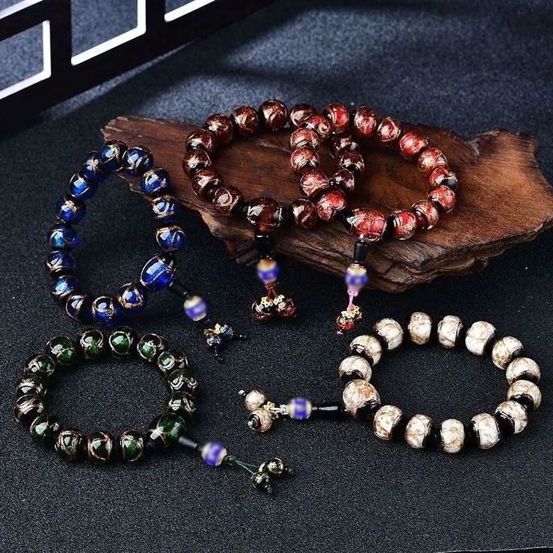 Incense ash colored glaze Bracelet -【Spiritual Connection & Enhance Happiness】