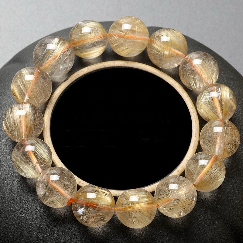 Golden Hair Crystal Bracelet Rutilated Quartz-【Attract Wealth & Gather Energy】