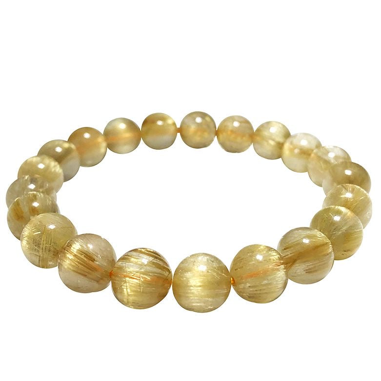 Golden Hair Crystal Bracelet Rutilated Quartz-【Attract Wealth & Gather Energy】