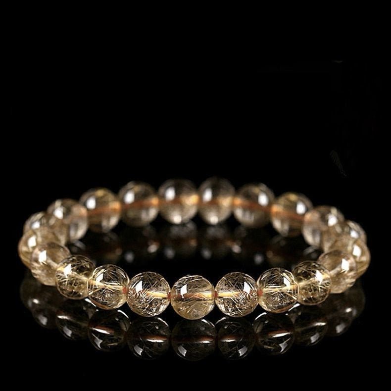 Golden Hair Crystal Bracelet Rutilated Quartz-【Attract Wealth & Gather Energy】