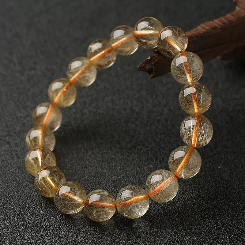 Golden Hair Crystal Bracelet Rutilated Quartz-【Attract Wealth & Gather Energy】