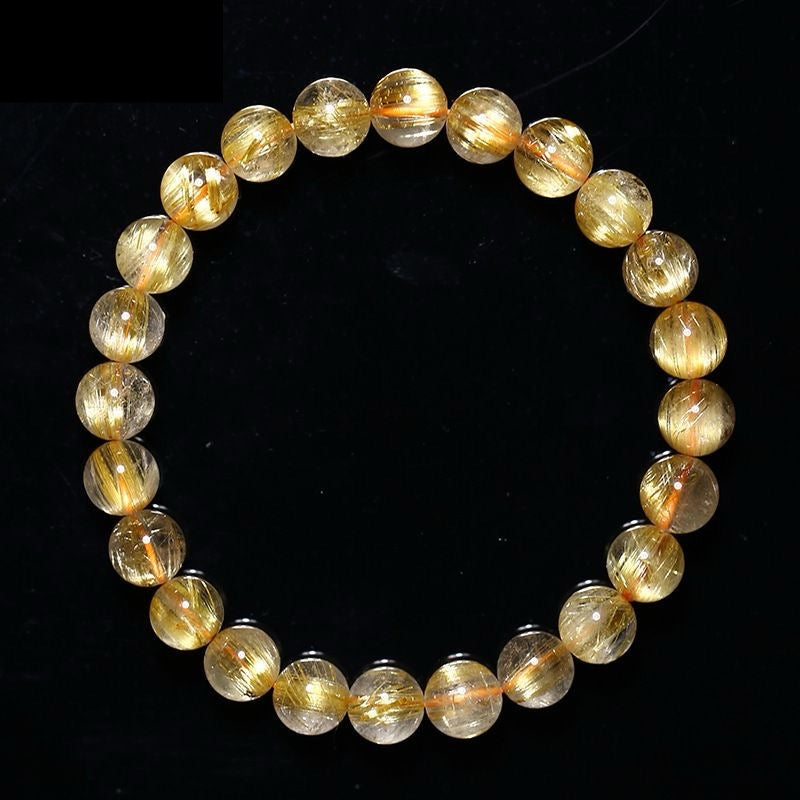 Golden Hair Crystal Bracelet Rutilated Quartz-【Attract Wealth & Gather Energy】