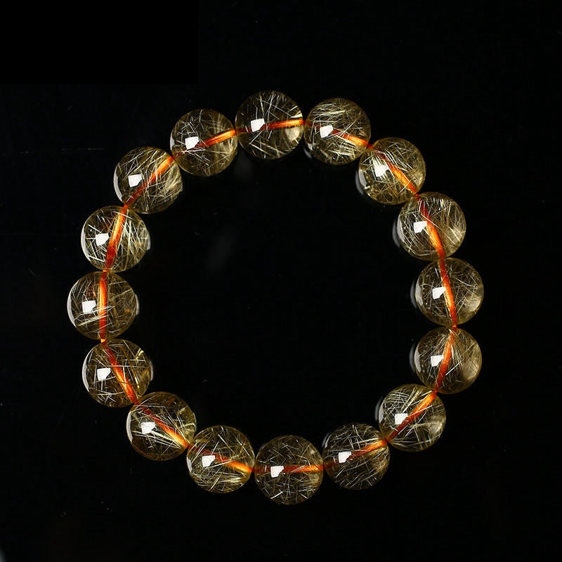 Golden Hair Crystal Bracelet Rutilated Quartz-【Attract Wealth & Gather Energy】