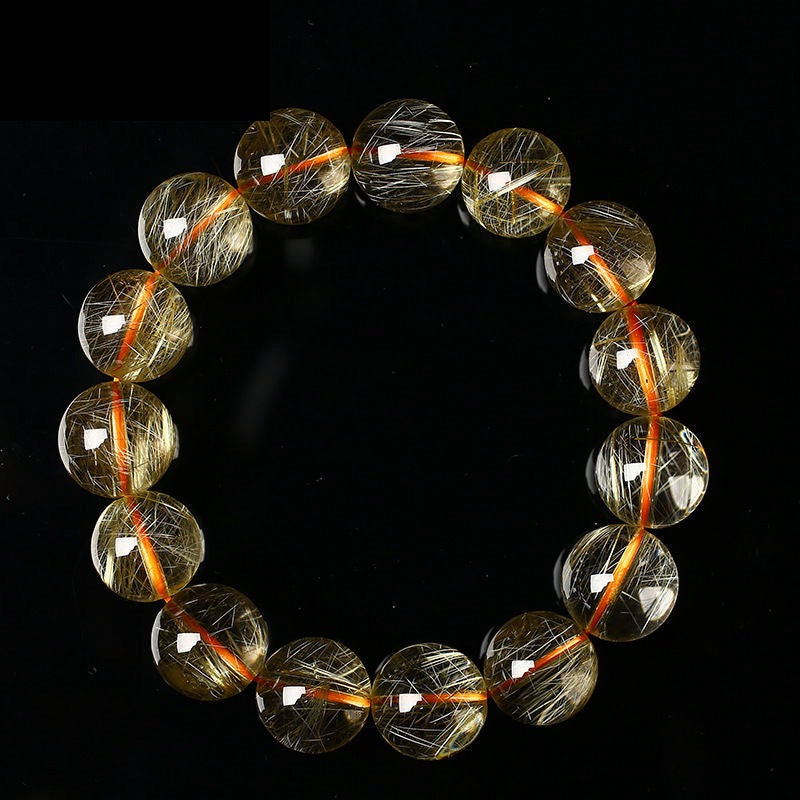 Golden Hair Crystal Bracelet Rutilated Quartz-【Attract Wealth & Gather Energy】