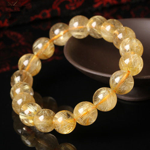 Golden Hair Crystal Bracelet Rutilated Quartz-【Attract Wealth & Gather Energy】