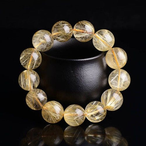 Golden Hair Crystal Bracelet Rutilated Quartz-【Attract Wealth & Gather Energy】