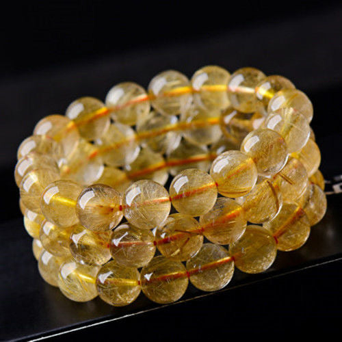 Golden Hair Crystal Bracelet Rutilated Quartz-【Attract Wealth & Gather Energy】