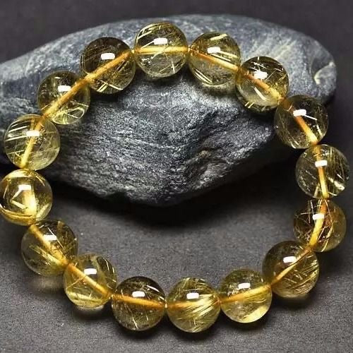 Golden Hair Crystal Bracelet Rutilated Quartz-【Attract Wealth & Gather Energy】