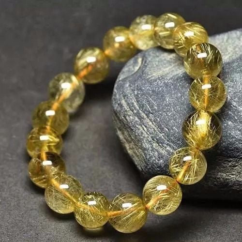 Golden Hair Crystal Bracelet Rutilated Quartz-【Attract Wealth & Gather Energy】