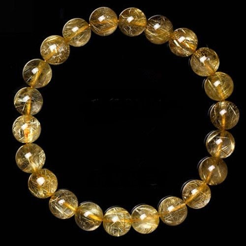 Golden Hair Crystal Bracelet Rutilated Quartz-【Attract Wealth & Gather Energy】