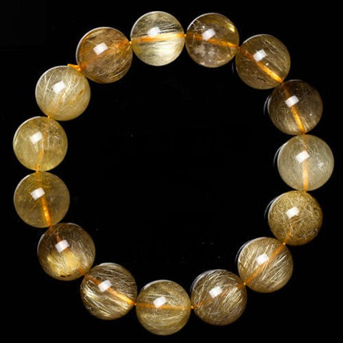 Golden Hair Crystal Bracelet Rutilated Quartz-【Attract Wealth & Gather Energy】