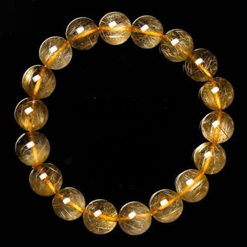 Golden Hair Crystal Bracelet Rutilated Quartz-【Attract Wealth & Gather Energy】