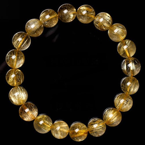 Golden Hair Crystal Bracelet Rutilated Quartz-【Attract Wealth & Gather Energy】