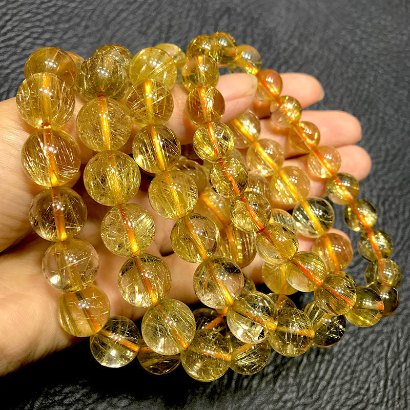 Golden Hair Crystal Bracelet Rutilated Quartz-【Attract Wealth & Gather Energy】