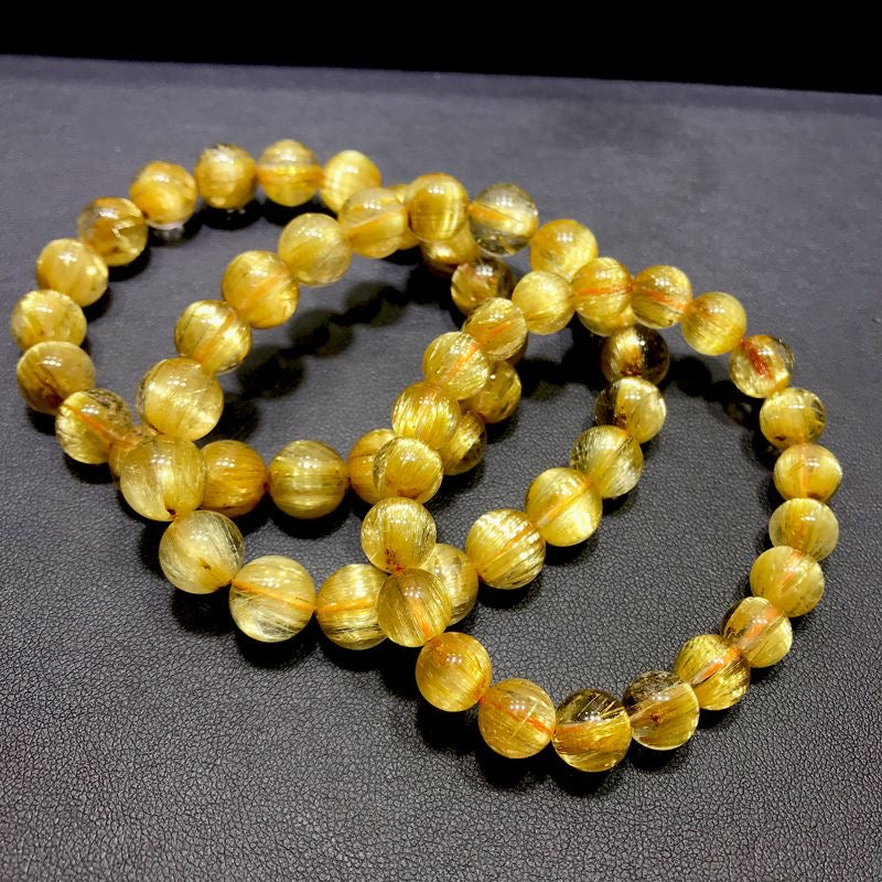 Golden Hair Crystal Bracelet Rutilated Quartz-【Attract Wealth & Gather Energy】