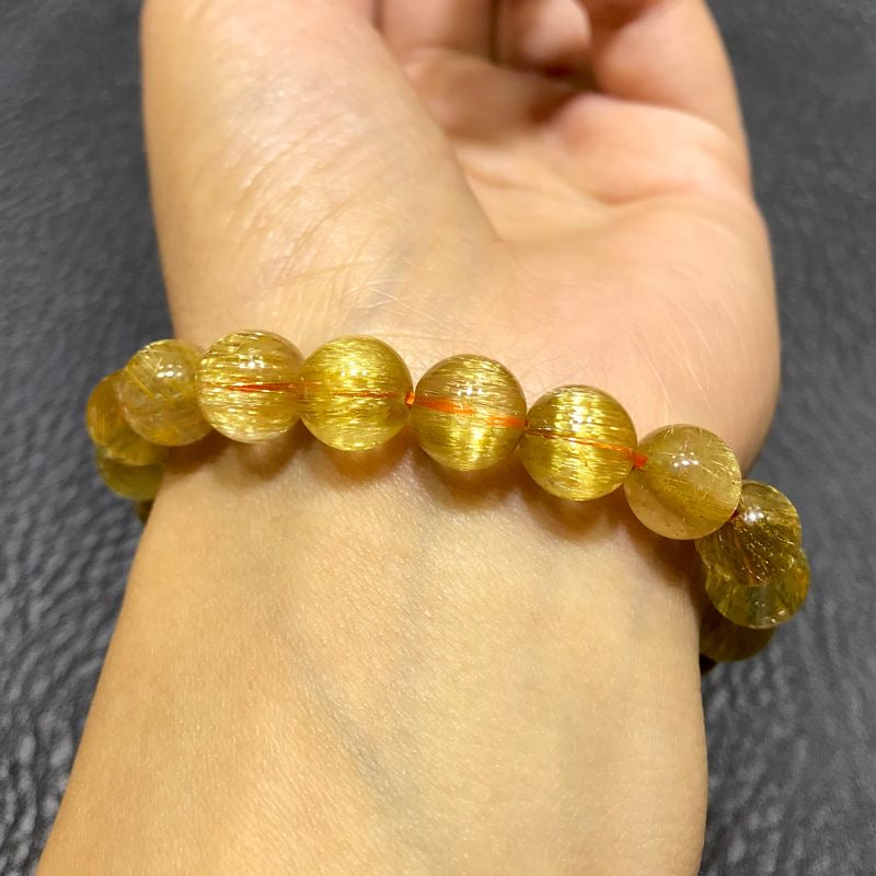 Golden Hair Crystal Bracelet Rutilated Quartz-【Attract Wealth & Gather Energy】