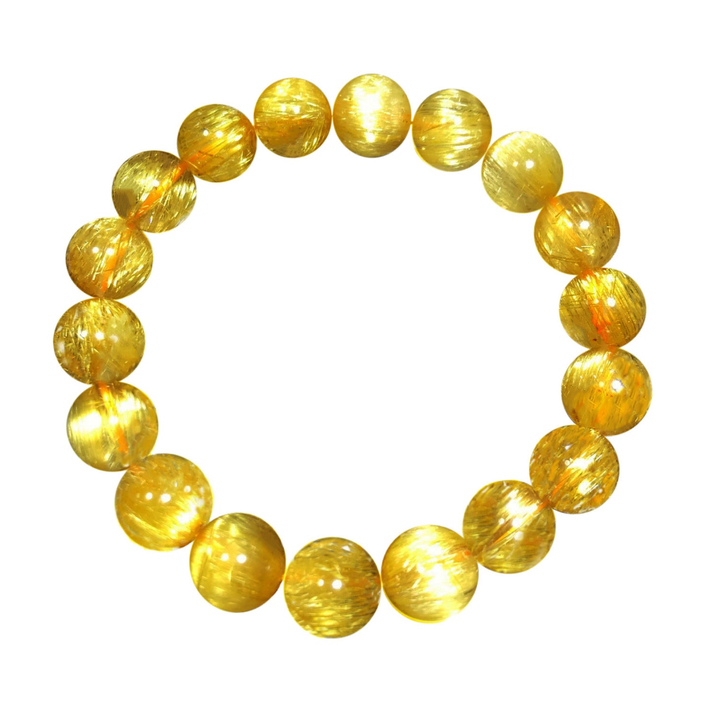 Golden Hair Crystal Bracelet Rutilated Quartz-【Attract Wealth & Gather Energy】