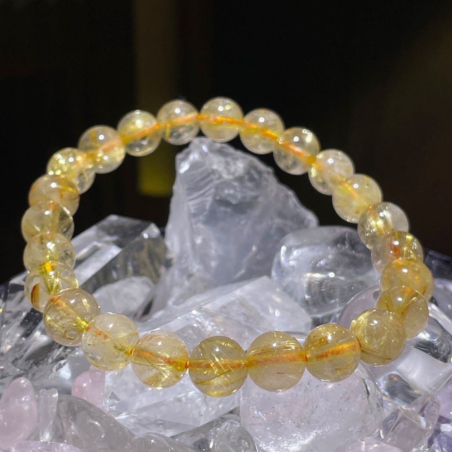 Golden Hair Crystal Bracelet Rutilated Quartz-【Attract Wealth & Gather Energy】