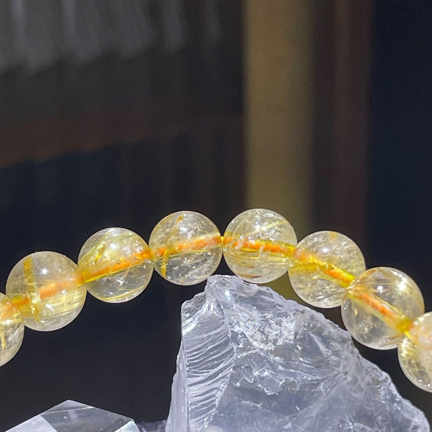 Golden Hair Crystal Bracelet Rutilated Quartz-【Attract Wealth & Gather Energy】