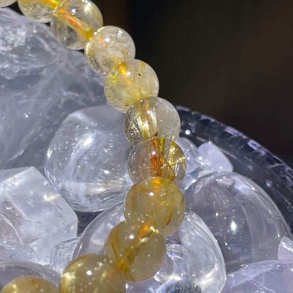 Golden Hair Crystal Bracelet Rutilated Quartz-【Attract Wealth & Gather Energy】