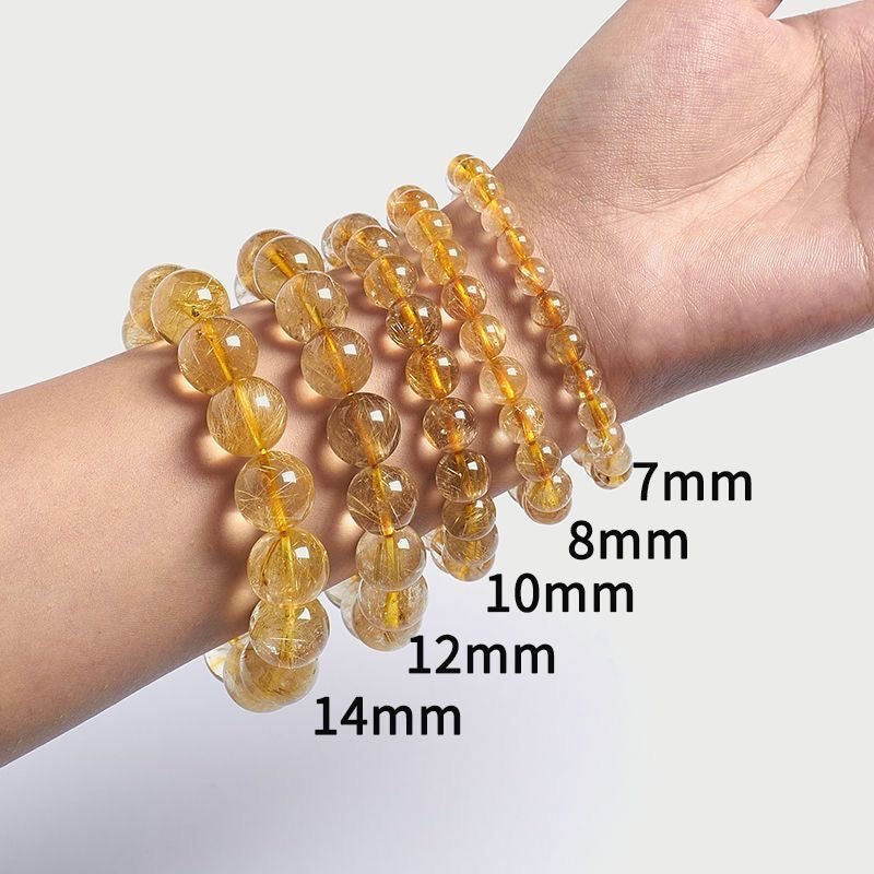 Golden Hair Crystal Bracelet Rutilated Quartz-【Attract Wealth & Gather Energy】