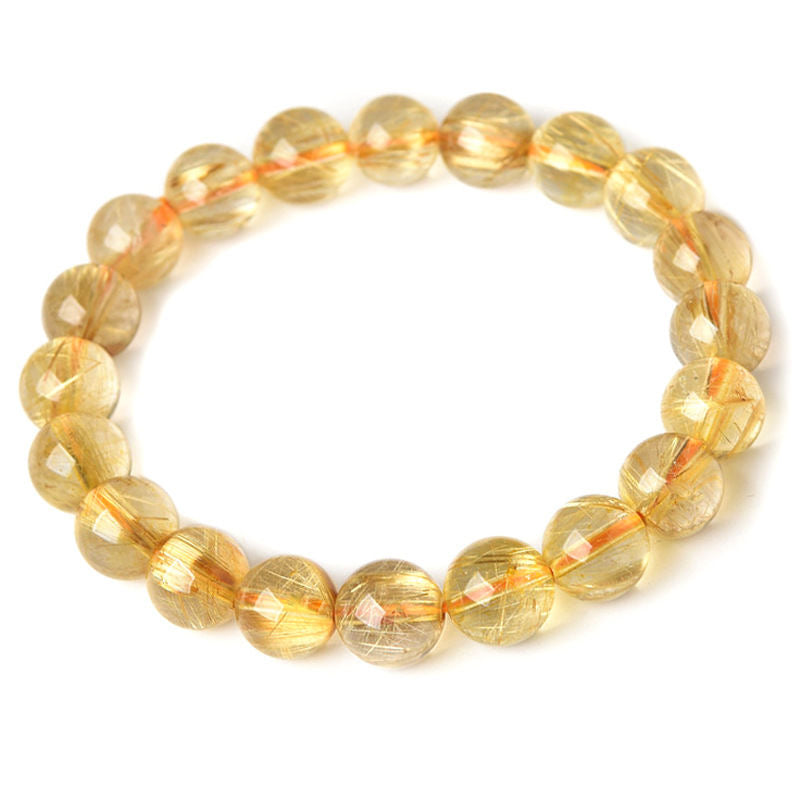 Golden Hair Crystal Bracelet Rutilated Quartz-【Attract Wealth & Gather Energy】